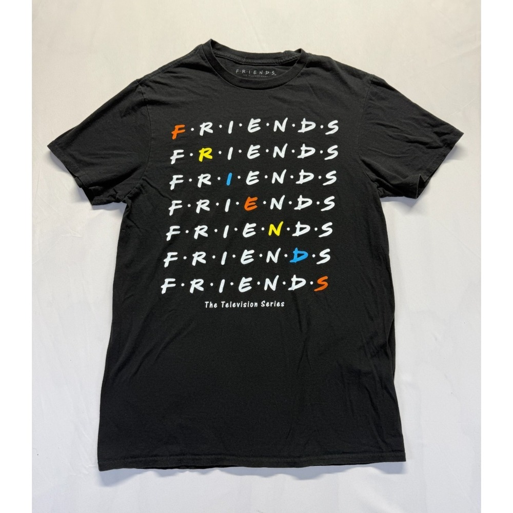 Friends The Television Series T Shirt Mens Medium Black Graphic Print Cotton